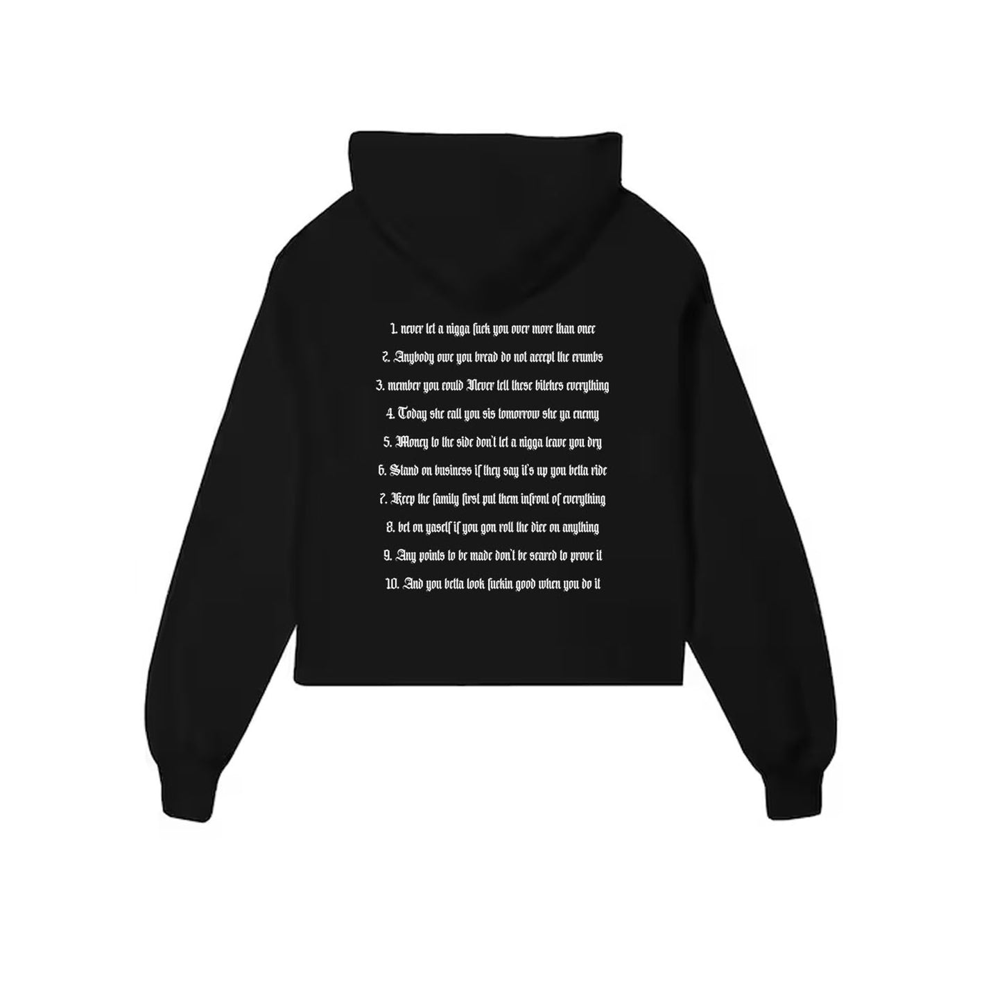 Kash Kommandments Cropped Hoodie